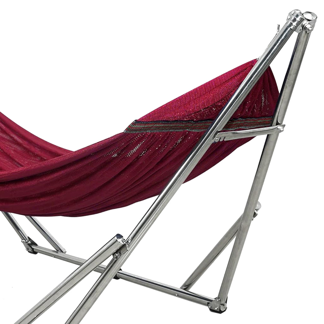 Tranquillo Universal 106" Double Hammock w/ Adjustable Stand and Bag, Red (Used) - VMInnovations