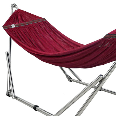 Tranquillo Universal 106" Double Hammock w/ Adjustable Stand and Bag, Red (Used) - VMInnovations