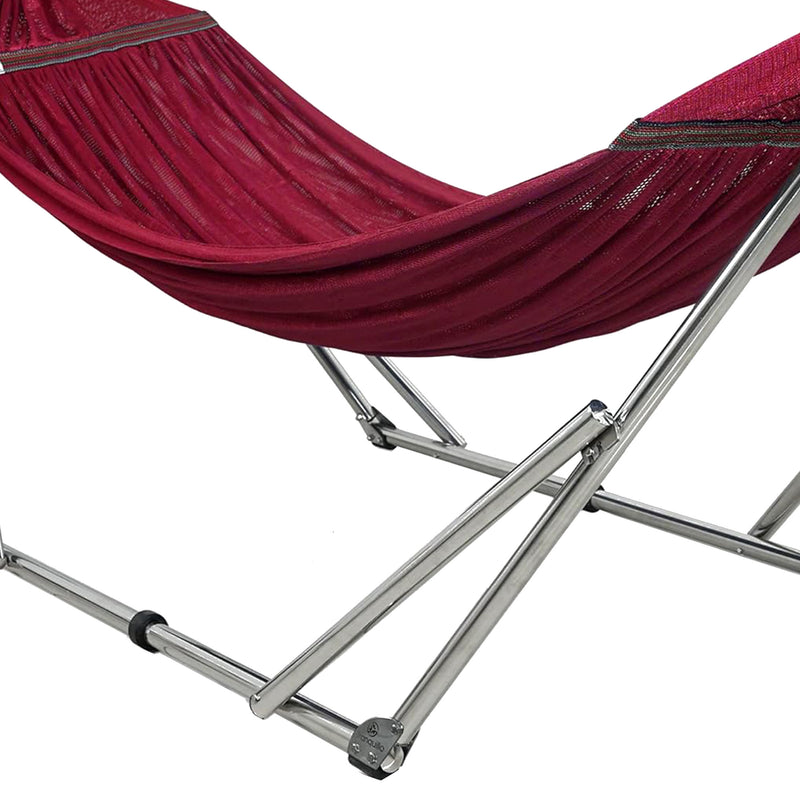 Tranquillo Universal 106" Double Hammock w/ Adjustable Stand and Bag, Red (Used)