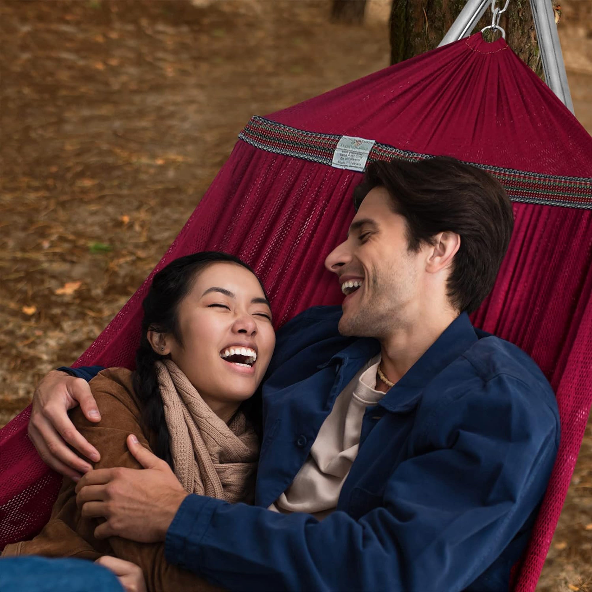 Tranquillo Universal 106" Double Hammock w/ Adjustable Stand and Bag, Red (Used) - VMInnovations