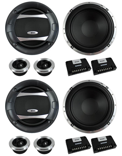 BOSS Audio Phantom 6.5 Inch 500 Watt 2 Way Component Car Audio Speakers (4 Pack)