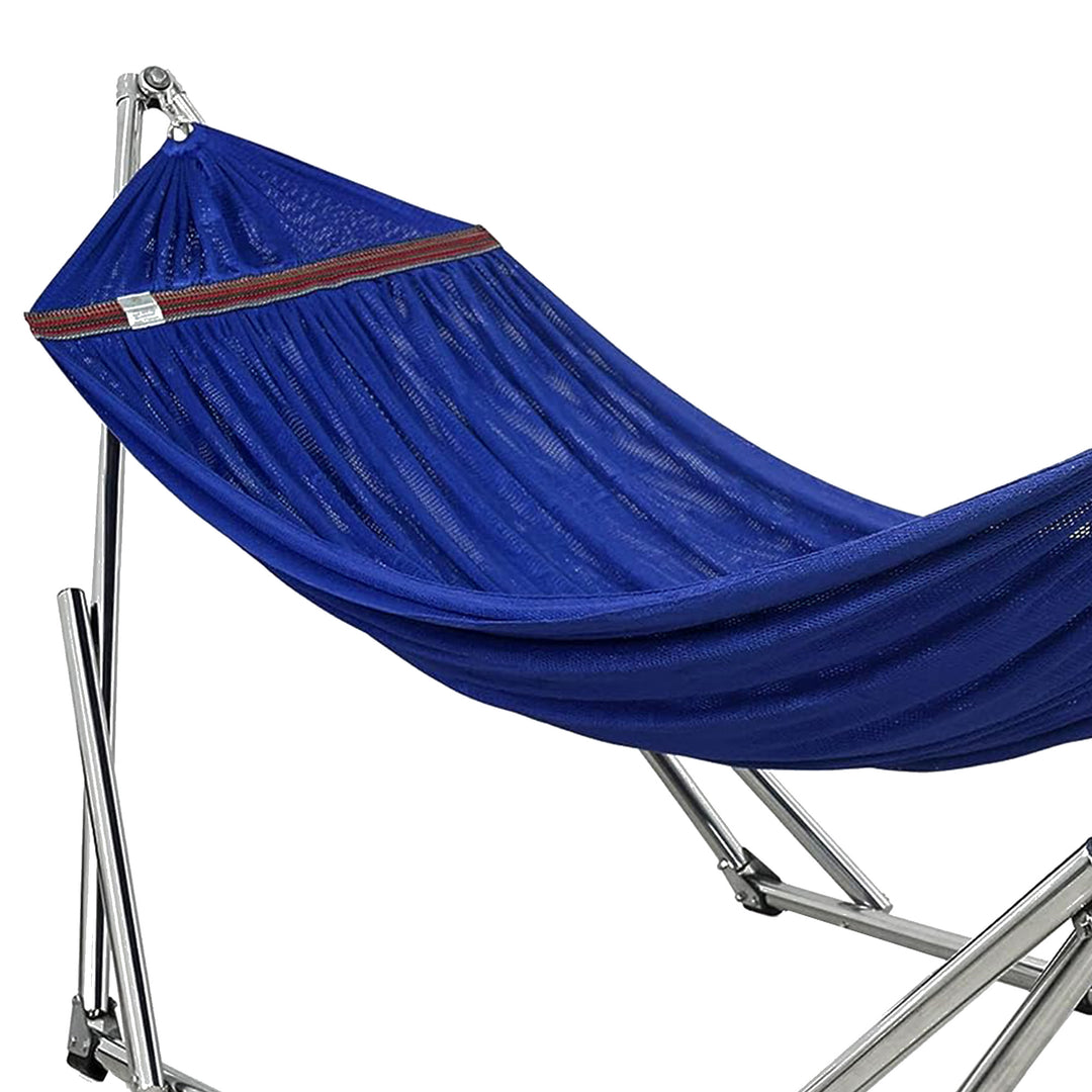Tranquillo 106" Double Hammock with Adjustable Stand and Bag, Blue (Open Box) - VMInnovations