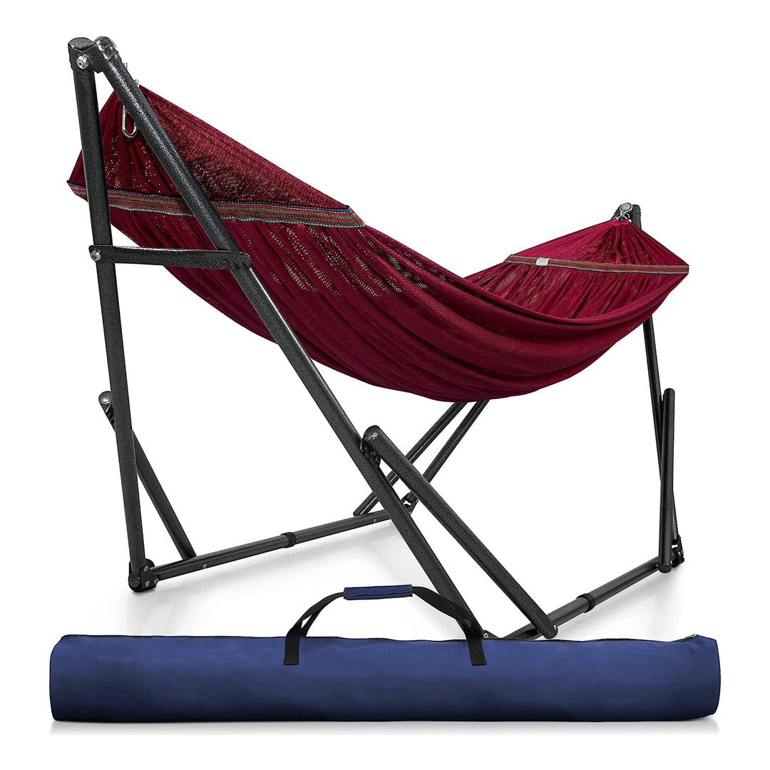 Tranquillo Universal 116" Double Hammock with Adjustable Stand and Bag, Red