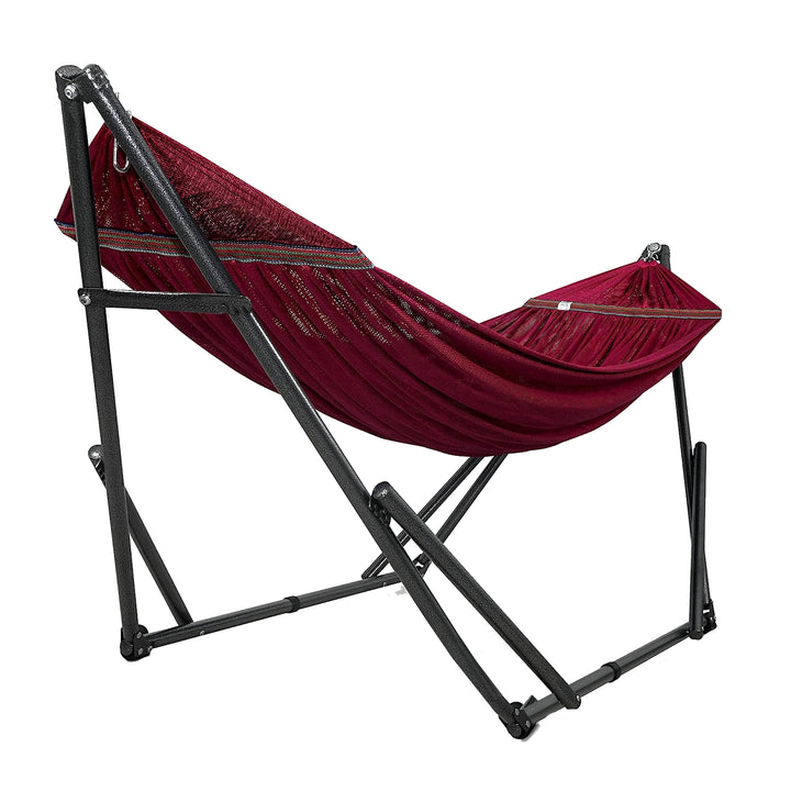 Tranquillo Universal 116" Double Hammock with Adjustable Stand and Bag, Red