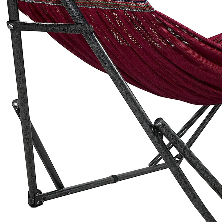 Tranquillo 116" Double Hammock with Adjustable Stand and Bag, Red (Used)