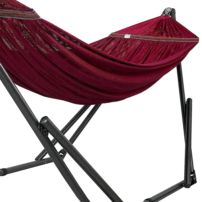 Tranquillo Universal 116" Double Hammock with Adjustable Stand and Bag, Red
