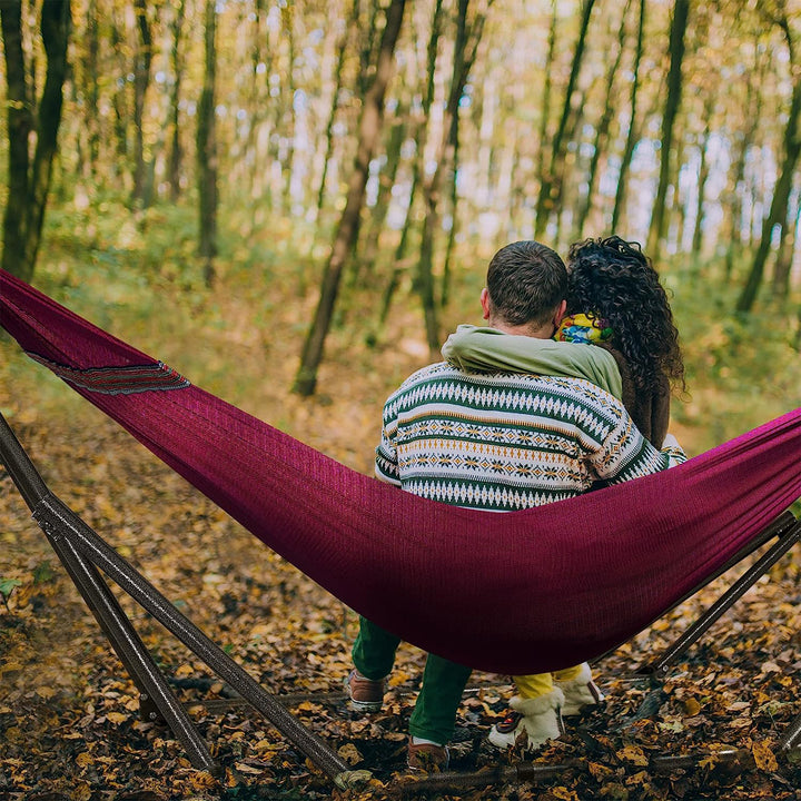 Tranquillo Universal 116" Double Hammock w/Adjustable Stand & Bag, Red(Open Box) - VMInnovations