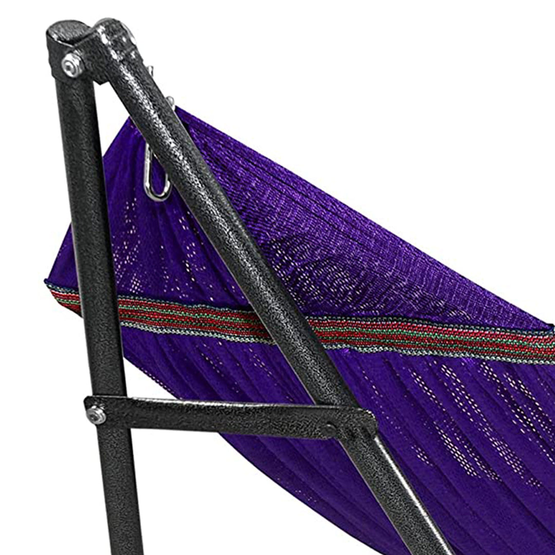 Tranquillo 116" Double Hammock with Adjustable Stand and Bag, Purple (Used) - VMInnovations