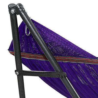 Tranquillo Universal 116" Double Hammock w/ Adj Stand & Bag, Purple(Open Box) - VMInnovations