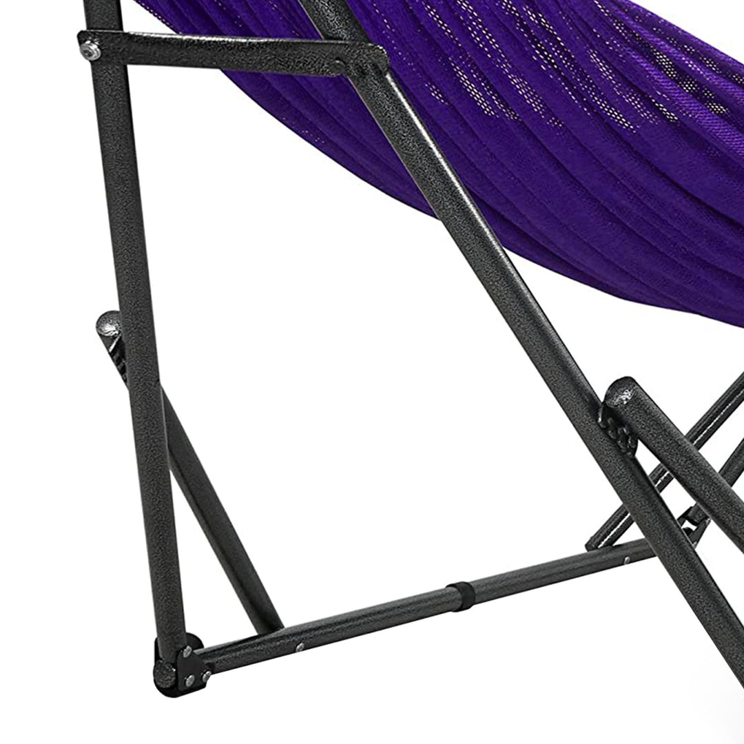 Tranquillo 116" Double Hammock with Adjustable Stand and Bag, Purple (Used) - VMInnovations