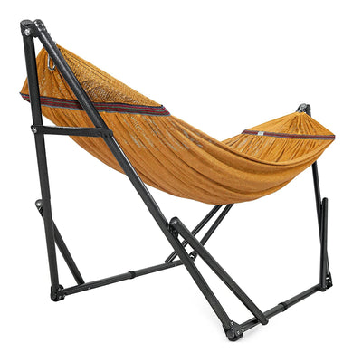 Tranquillo Universal 116" Double Hammock with Adjustable Stand and Bag, Yellow