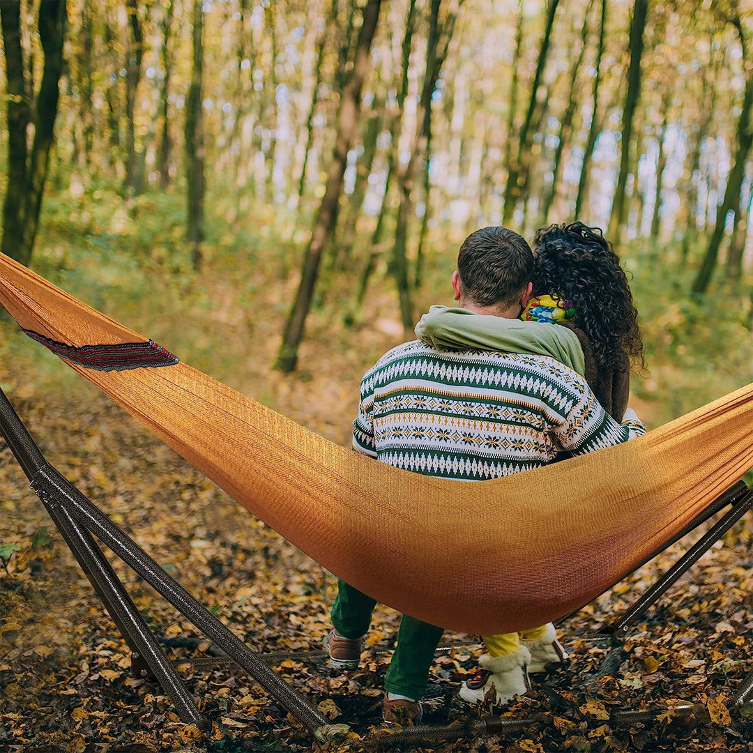Tranquillo 116" Double Hammock with Adjustable Stand and Bag, Yellow (For Parts)