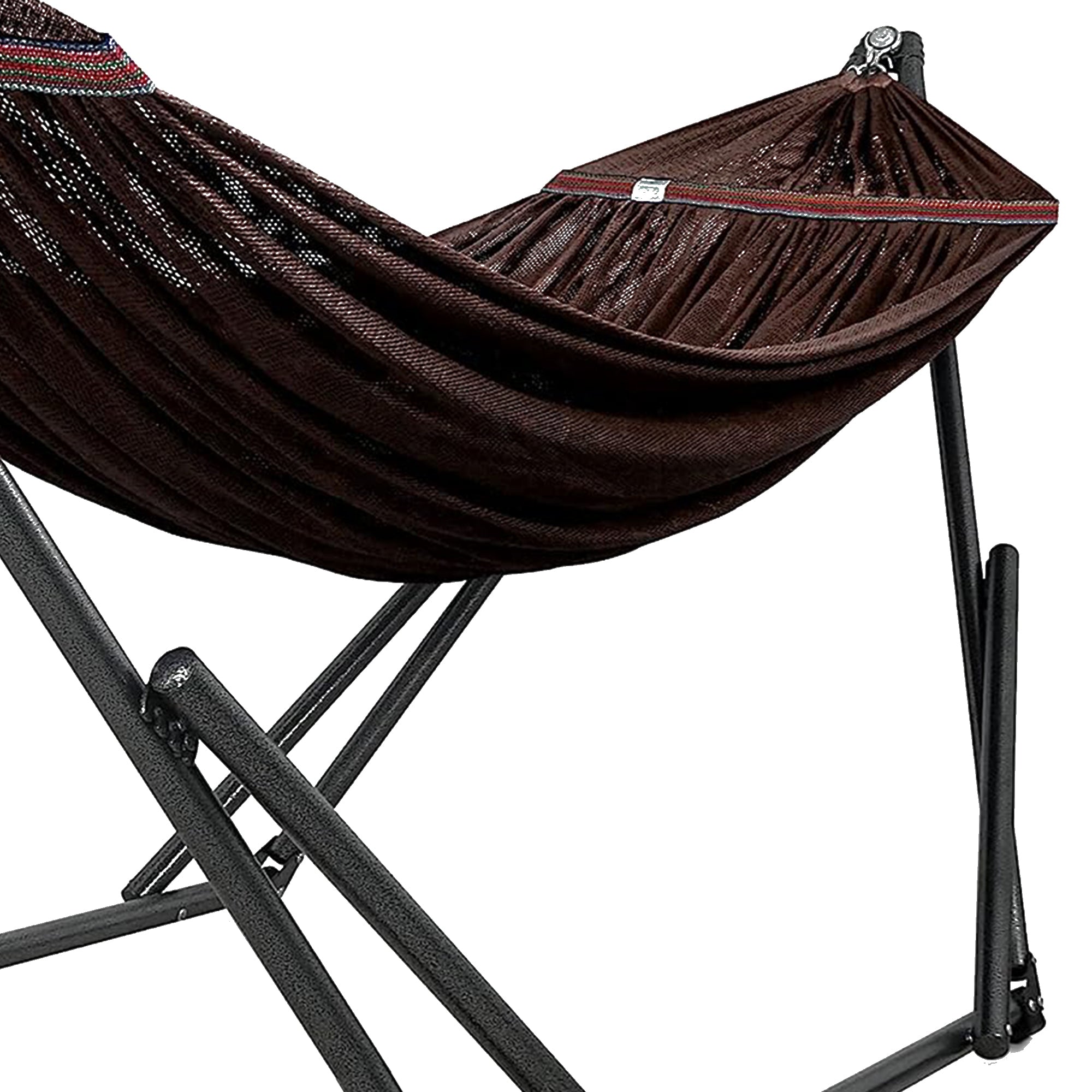 Tranquillo Universal 116" Double Hammock with Adjustable Stand and Bag, Brown