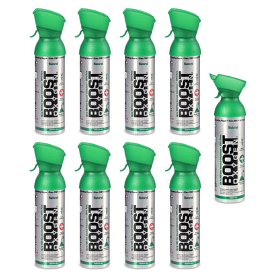 Boost Oxygen Set of 8 5 Liter with 10 Liter Canned Supplemental Oxygen Bottle