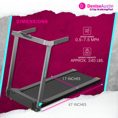 Denise Austin WalkingPad Foldable Treadmill for Small Spaces, 56.6"x29.3"x39.5"