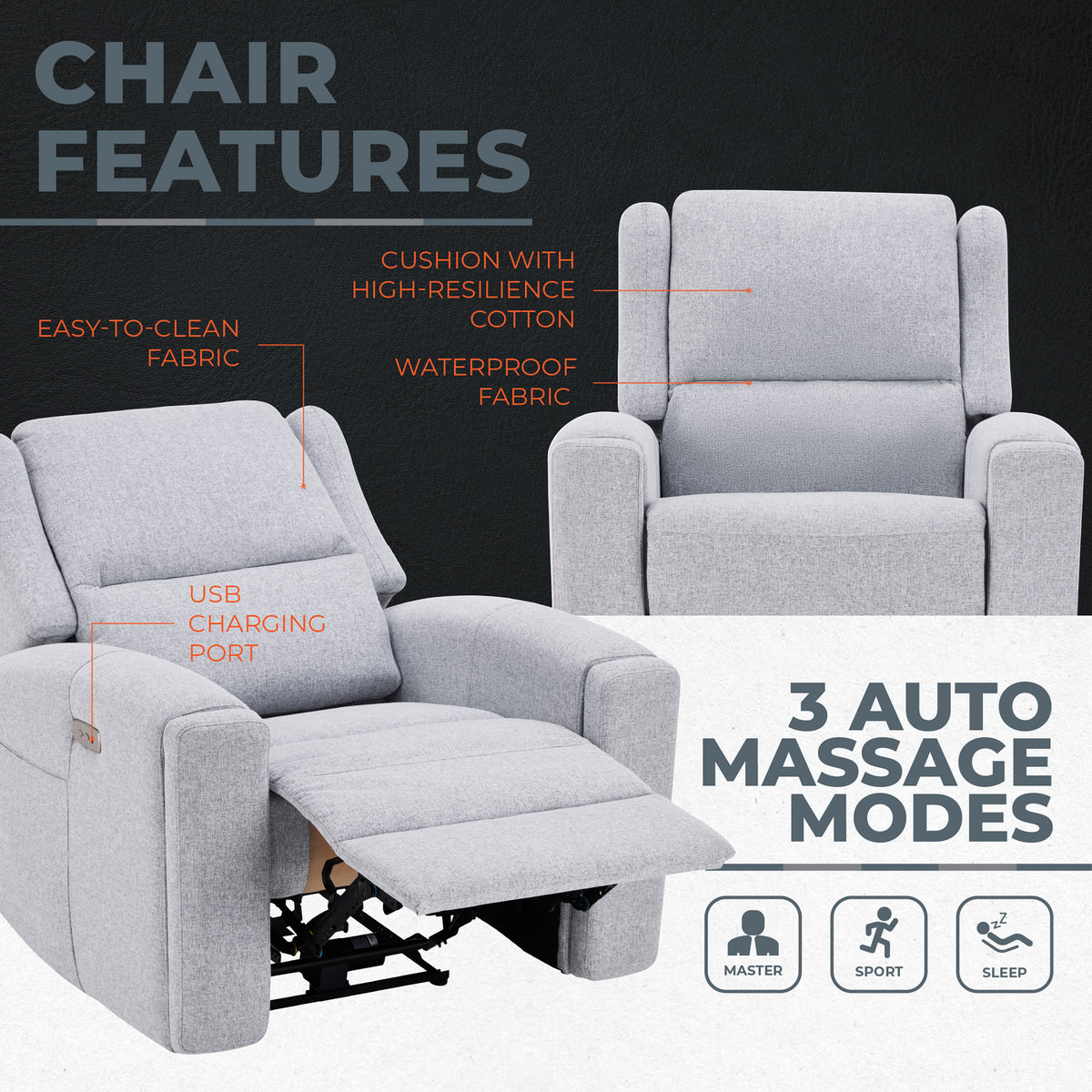 Lifesmart G4 Reclining Massage Chair Comfy Living Room Recliner with Cup Holders - VMInnovations