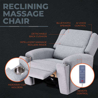 Lifesmart G4 Reclining Massage Chair Comfy Living Room Recliner with Cup Holders - VMInnovations