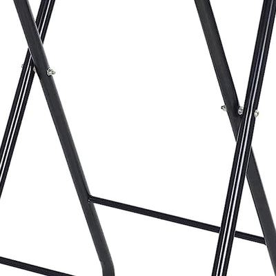 PureSana Chromium Professional Foldaway Salon Service Tray with Wheels, Black - VMInnovations