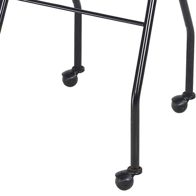 PureSana Chromium Professional Foldaway Salon Service Tray with Wheels, Black - VMInnovations
