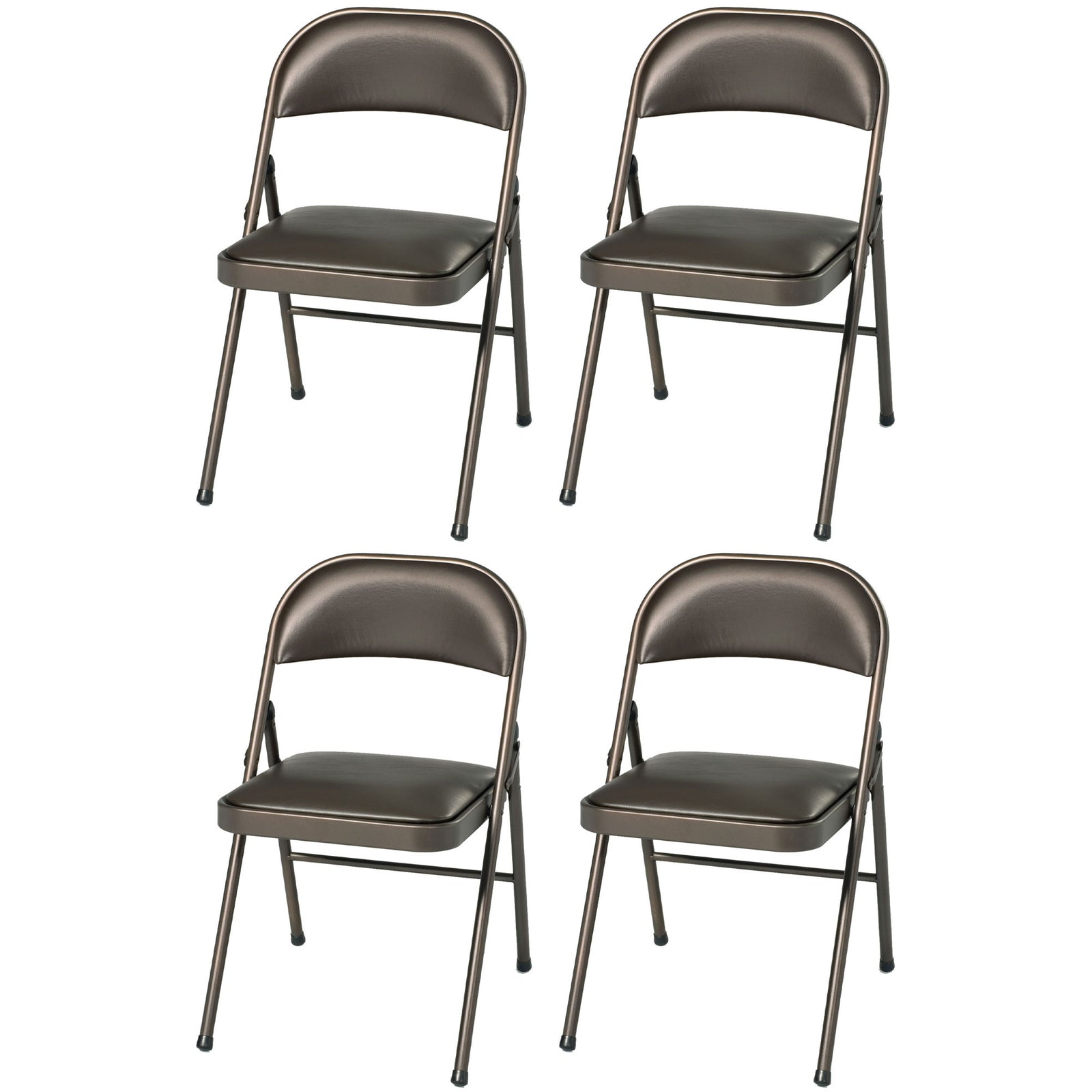 MECO Sudden Comfort Vinyl Seat Padded Folding Chair, (Set of 4) (Open Box) - VMInnovations