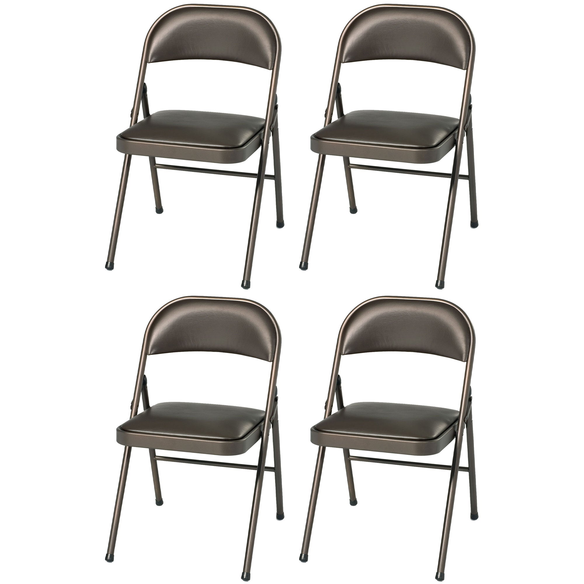 MECO Sudden Comfort Vinyl Seat Padded Folding Chair, (Set of 4) (Open Box) - VMInnovations