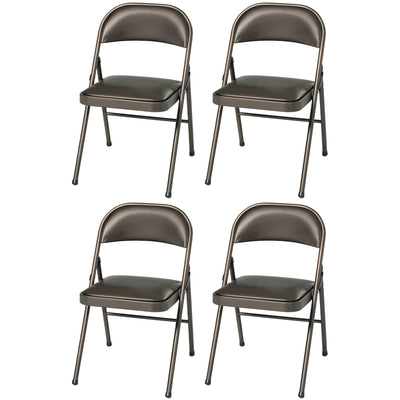 MECO Sudden Comfort Vinyl Seat Padded Folding Chair, (Set of 4) (Open Box) - VMInnovations