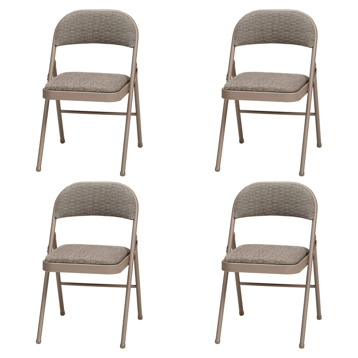 MECO Sudden Comfort Deluxe Courtyard Fabric Padded Folding Chair, (Set of 4)