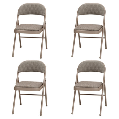 MECO Sudden Comfort Courtyard Fabric Padded Folding Chair, (Set of 4) (Used)