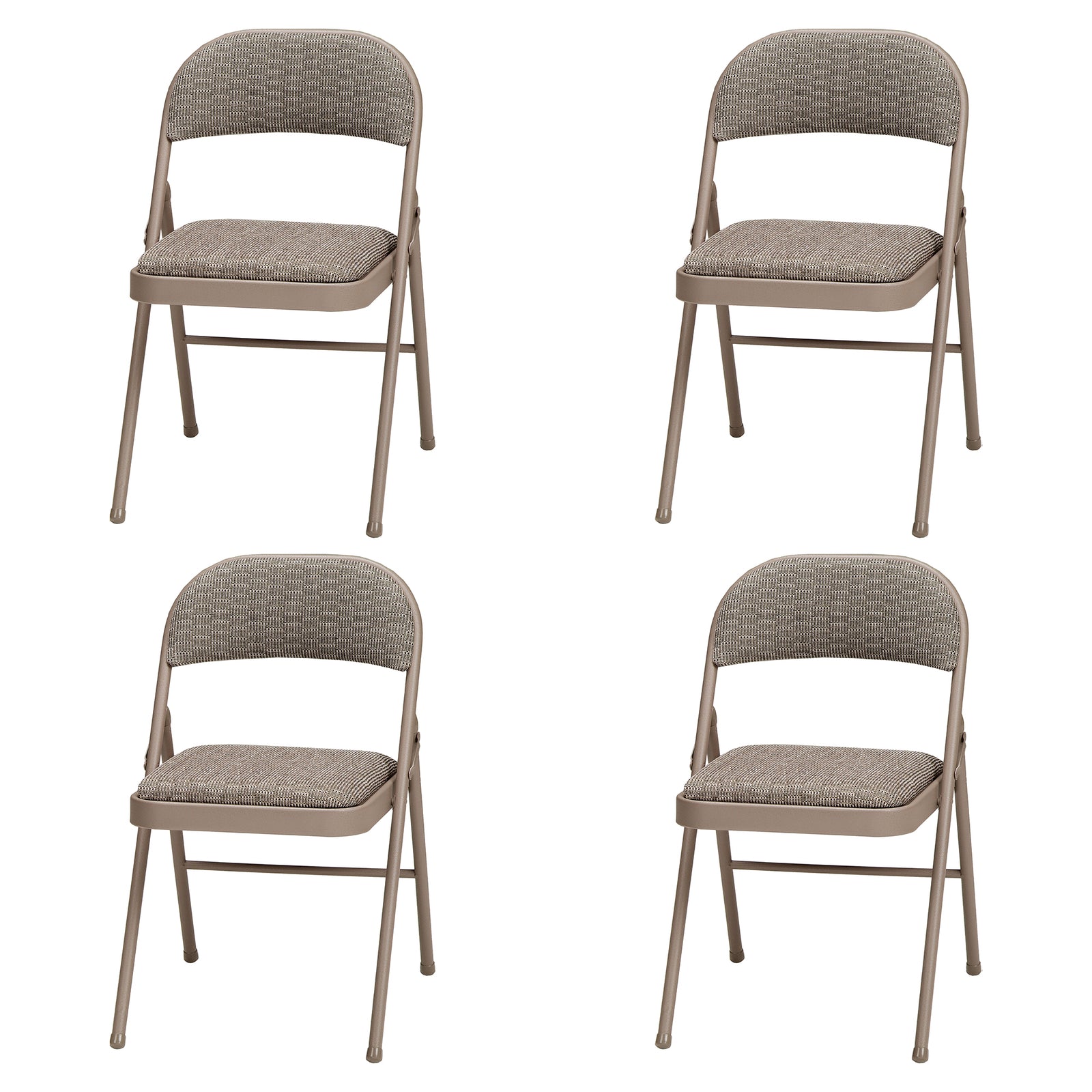 MECO Sudden Comfort Deluxe Courtyard Fabric Padded Folding Chair, (Set of 4) - VMInnovations
