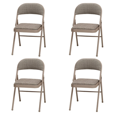 MECO Sudden Comfort Deluxe Courtyard Fabric Padded Folding Chair, (Set of 4) - VMInnovations