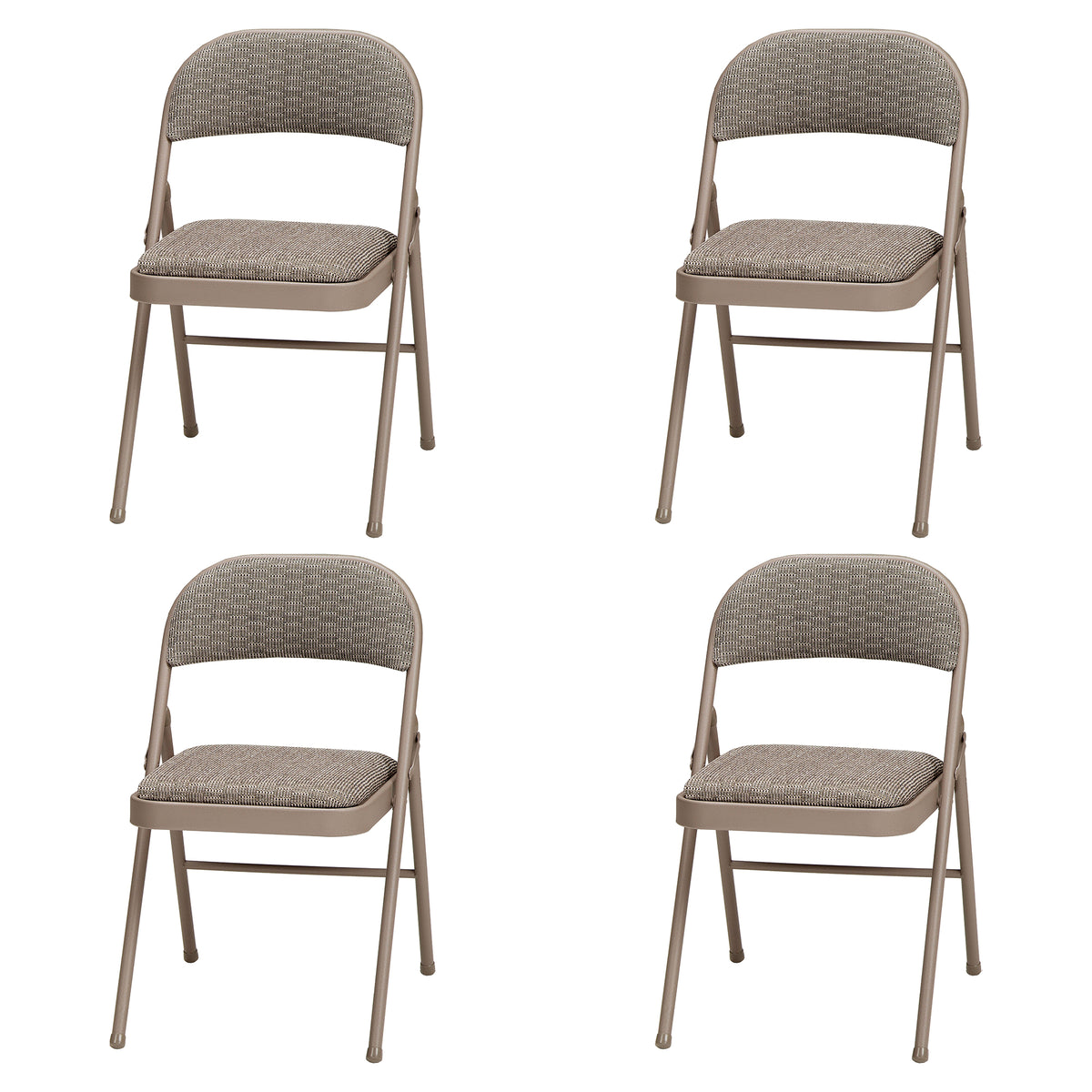 MECO Sudden Comfort Deluxe Courtyard Fabric Padded Folding Chair,(4Pc)(Open Box) - VMInnovations