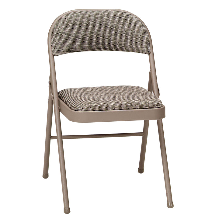 MECO Sudden Comfort Deluxe Courtyard Fabric Padded Folding Chair, (Set of 4)