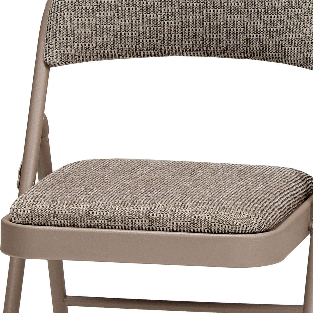 MECO Sudden Comfort Deluxe Courtyard Fabric Padded Folding Chair, (Set of 4)