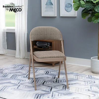 MECO Sudden Comfort Deluxe Courtyard Fabric Padded Folding Chair, (Set of 4) - VMInnovations