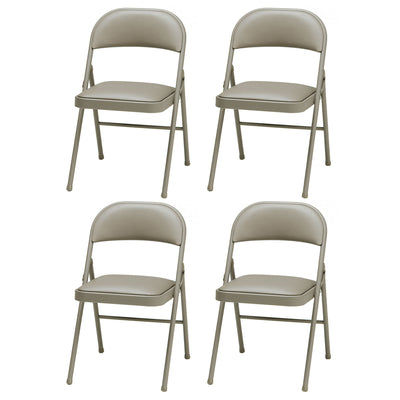 MECO Sudden Comfort Deluxe Chicory Lace Vinyl Padded Folding Chair, (Set of 4) - VMInnovations