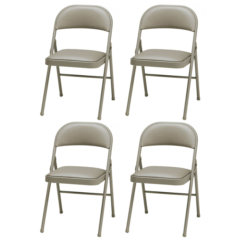 MECO Sudden Comfort Deluxe Chicory Vinyl Padded Folding Chair, (Set of 4) (Used)