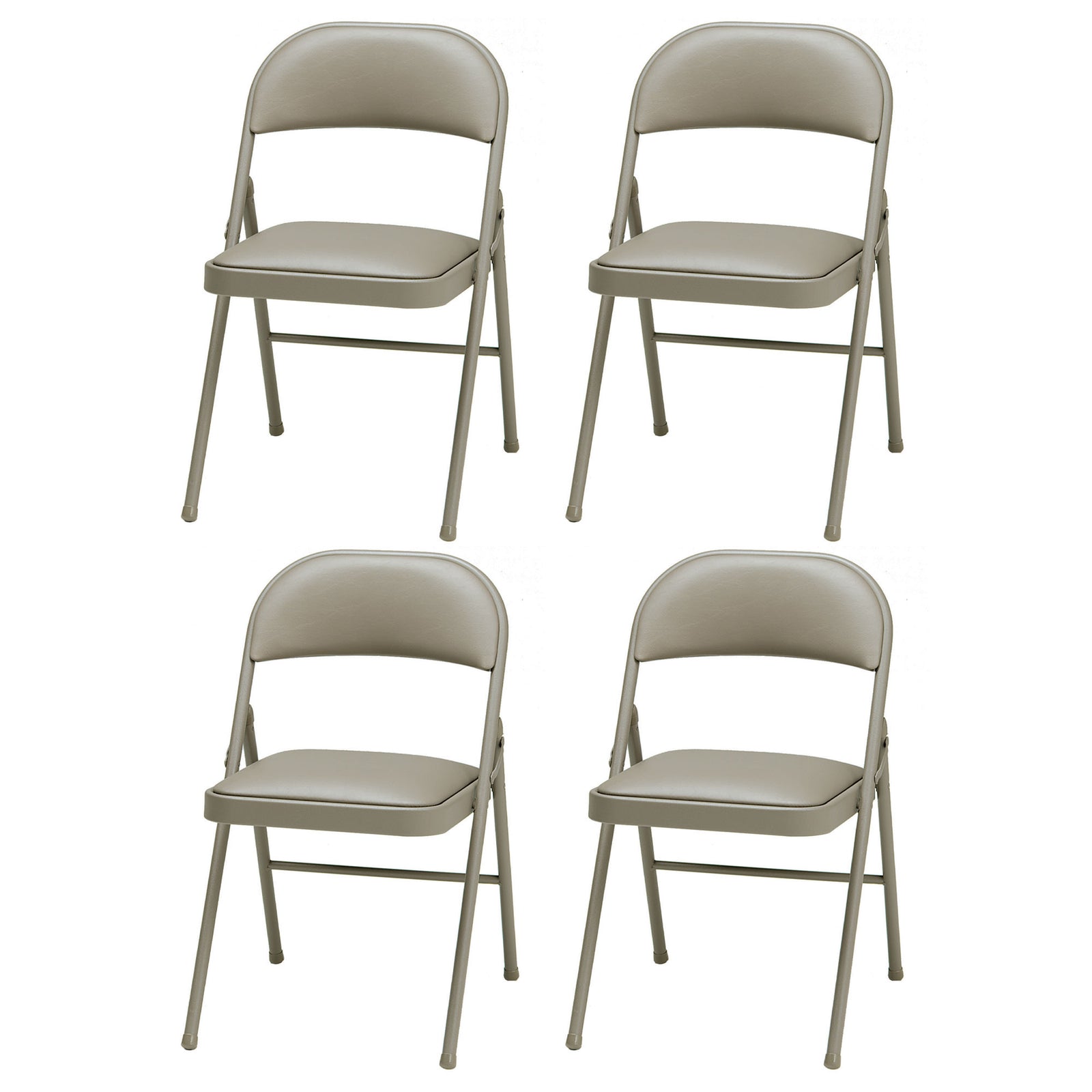 MECO Sudden Comfort Deluxe Chicory Vinyl Padded Folding Chair, (Set of 4) (Used) - VMInnovations