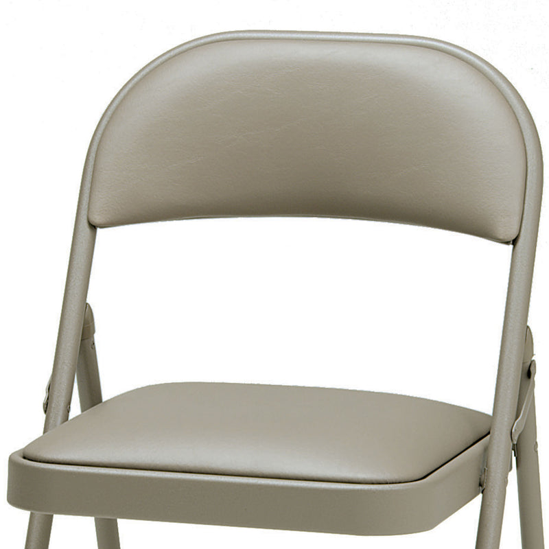 MECO Sudden Comfort Deluxe Chicory Vinyl Padded Folding Chair, (Set of 4) (Used)