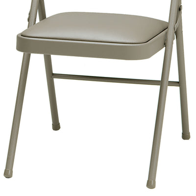 MECO Sudden Comfort Deluxe Chicory Vinyl Padded Folding Chair, (Set of 4) (Used) - VMInnovations