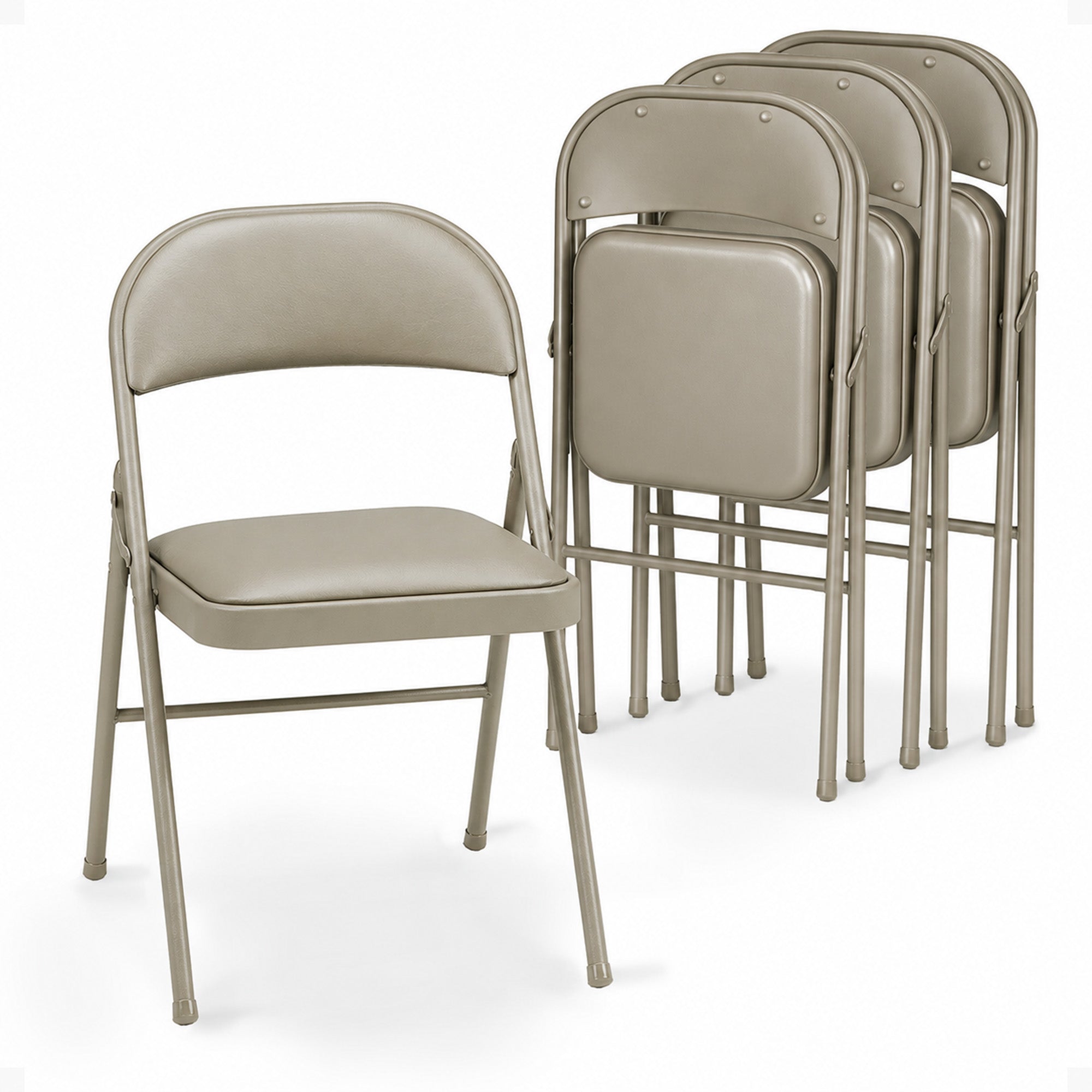 MECO Sudden Comfort Deluxe Chicory Lace Vinyl Padded Folding Chair, (Set of 4) - VMInnovations