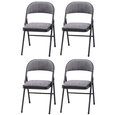 MECO Sudden Comfort Deluxe Mist Fabric Padded Folding Chair, Black (4pc) (Used)