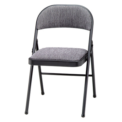 MECO Sudden Comfort Deluxe Mist Fabric Padded Folding Chair, Black (Set of 4) - VMInnovations