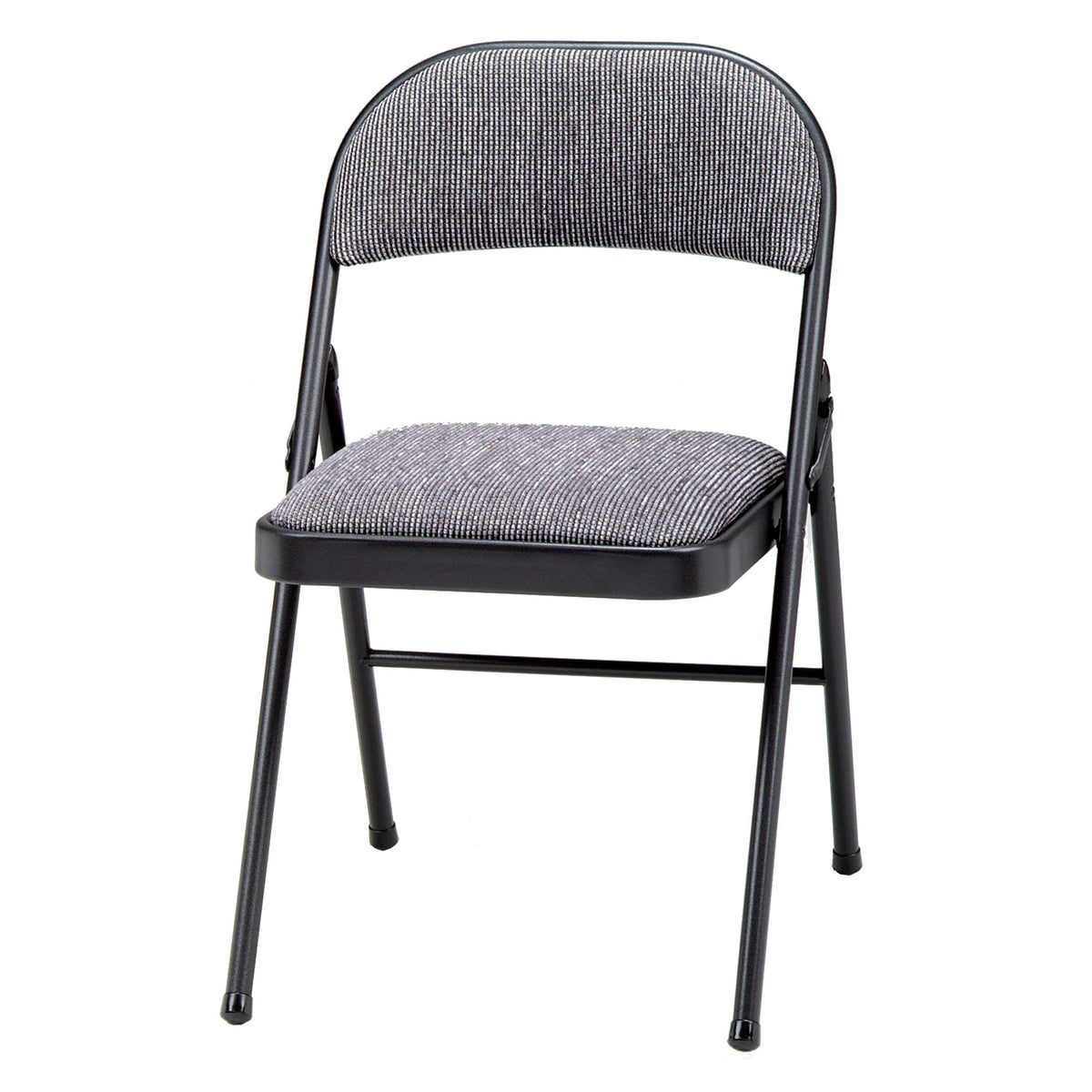 MECO Sudden Comfort Deluxe Mist Fabric Padded Folding Chair, Black (Set of 4)