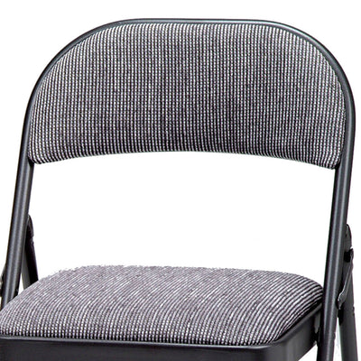 MECO Sudden Comfort Deluxe Mist Fabric Padded Folding Chair, Black (Set of 4) - VMInnovations