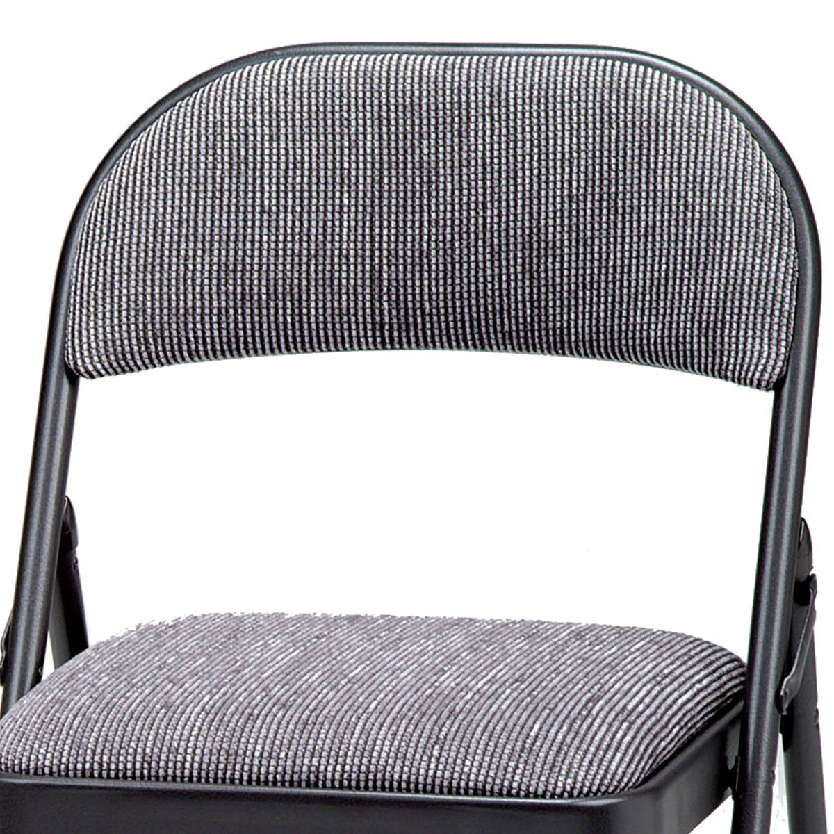 MECO Sudden Comfort Deluxe Mist Fabric Padded Folding Chair, Black (Set of 4)