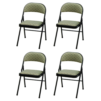 MECO Sudden Comfort Deluxe Zuni Fabric Padded Folding Chair, Black (Set of 4) - VMInnovations