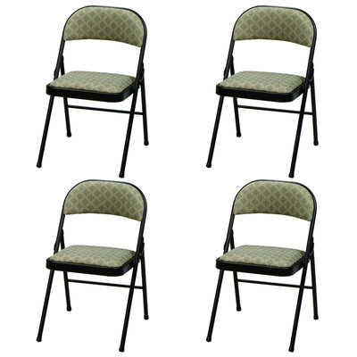 MECO Sudden Comfort Deluxe Fabric Padded Folding Chair, Black (4pc) (Open Box) - VMInnovations
