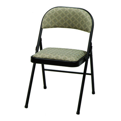 MECO Sudden Comfort Deluxe Fabric Padded Folding Chair, Black (4pc) (Open Box) - VMInnovations