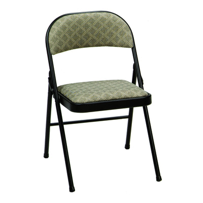 MECO Sudden Comfort Deluxe Zuni Fabric Padded Folding Chair, Black (Set of 4) - VMInnovations