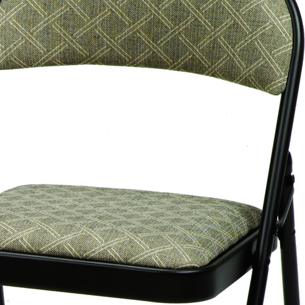 MECO Sudden Comfort Deluxe Zuni Fabric Padded Folding Chair, Black (Set of 4)